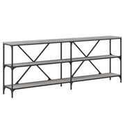 Tavolino Consolle | Tavolo d'Ingresso Grigio Sonoma 200x30x75cm in Legno Multistrato e Ferro