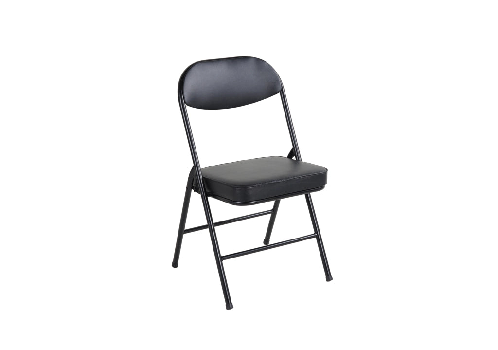 SEDIA PIEGHEVOLE Set da 4 con seduta imbottita, acciaio, Nero