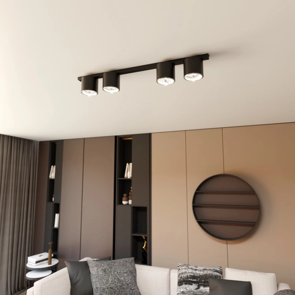 Faretto da soffitto Nano in acciaio nero