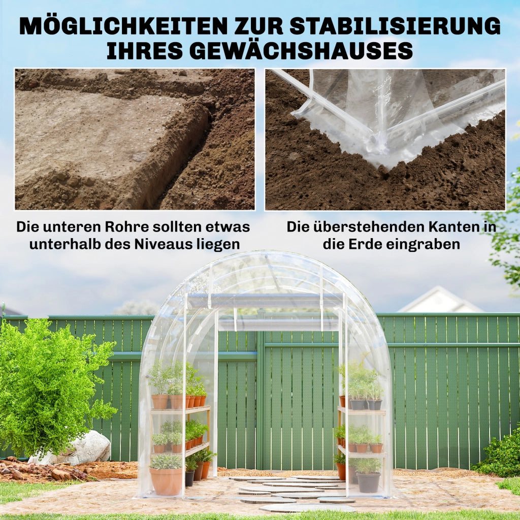 Serra polytunnel ¨C zephmum ¨C grigio acciaio 2x3x2m