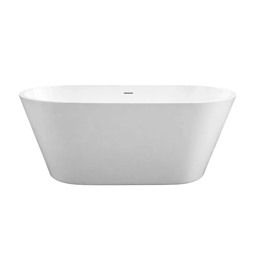 Vasca da bagno free standing ovale acrilico bianco lucido 138 x 57 x 75 cm