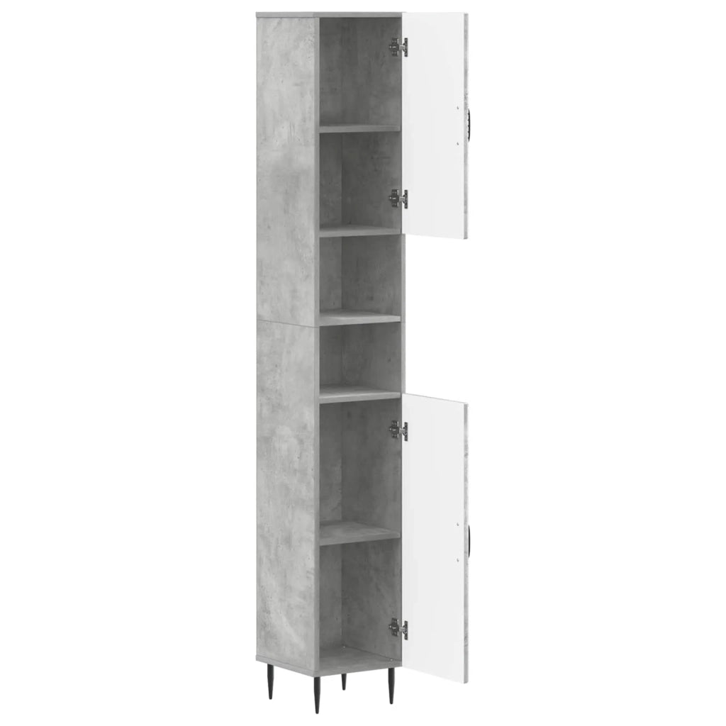 Armadio da Bagno con Ripiano Aperto HAARLEM Grigio Cemento 896818