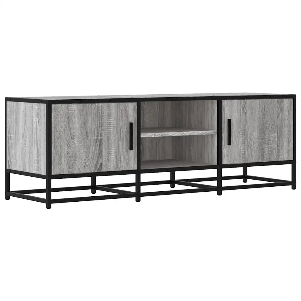 Mobile TV Grigio Sonoma 120x35x41cm Legno Multistrato e Metallo