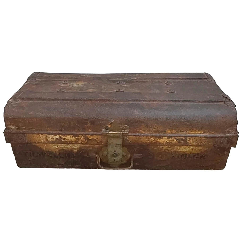 Valigia artigianale in metallo, 67x37x25h cm