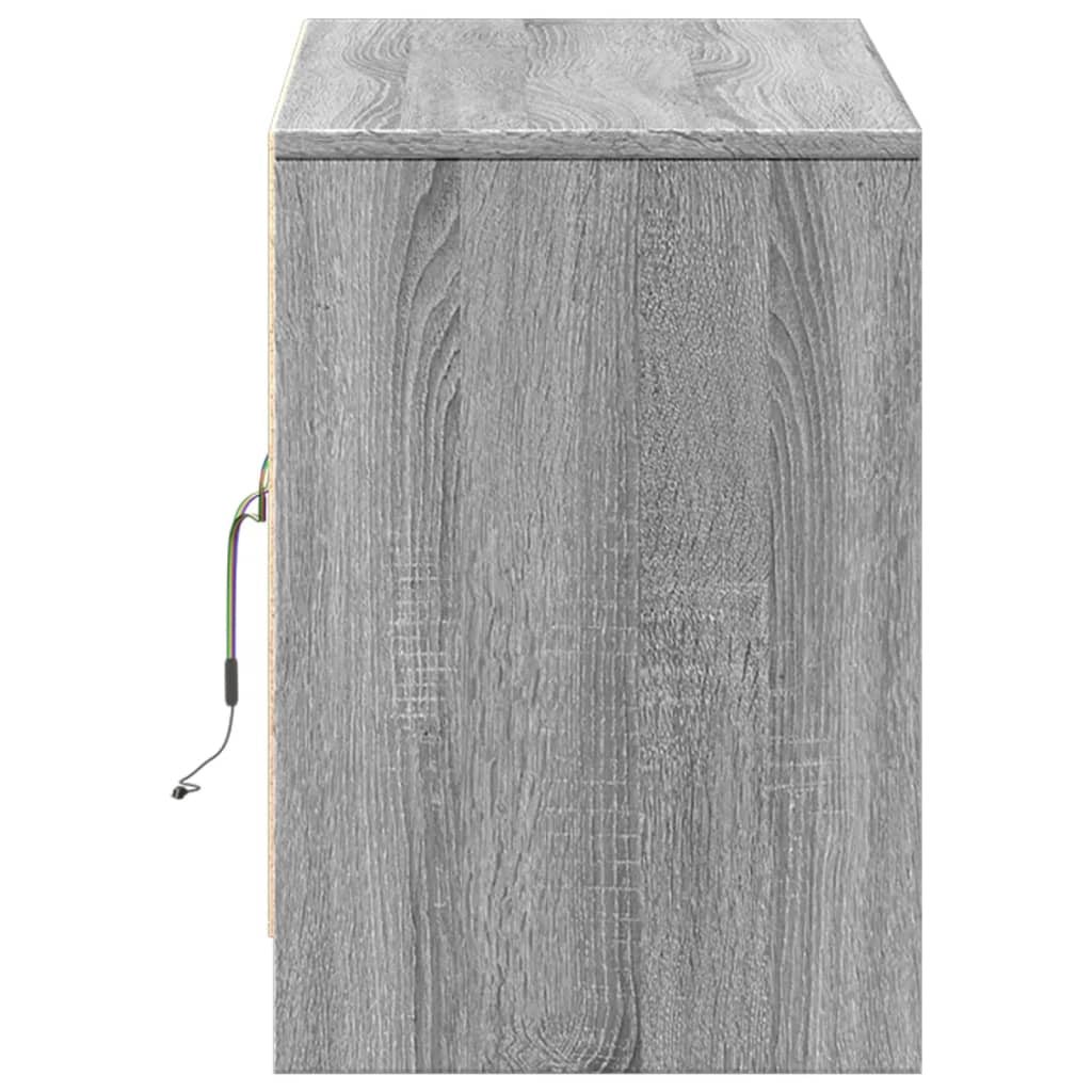 Mobile TV multimediale mensola TV credenza mobile TV sala da pranzo soggiorno camera da letto con illuminazione a LED rovere Sonoma 100 x 34 x 50 cm legno ingegnerizzato grigio 02_0026495