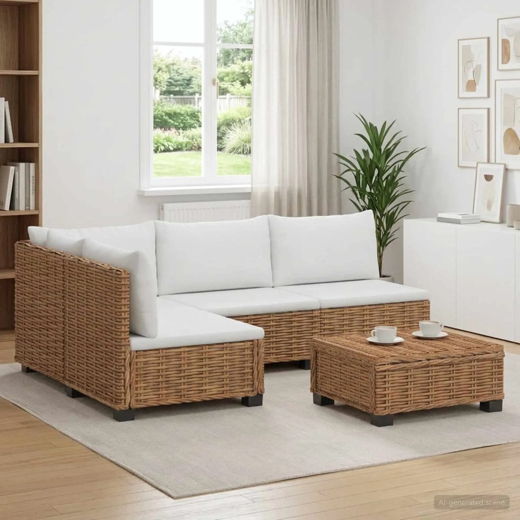 5 pz Set Lounge in Rattan con Cuscini GENDT Rattan naturale 3429872