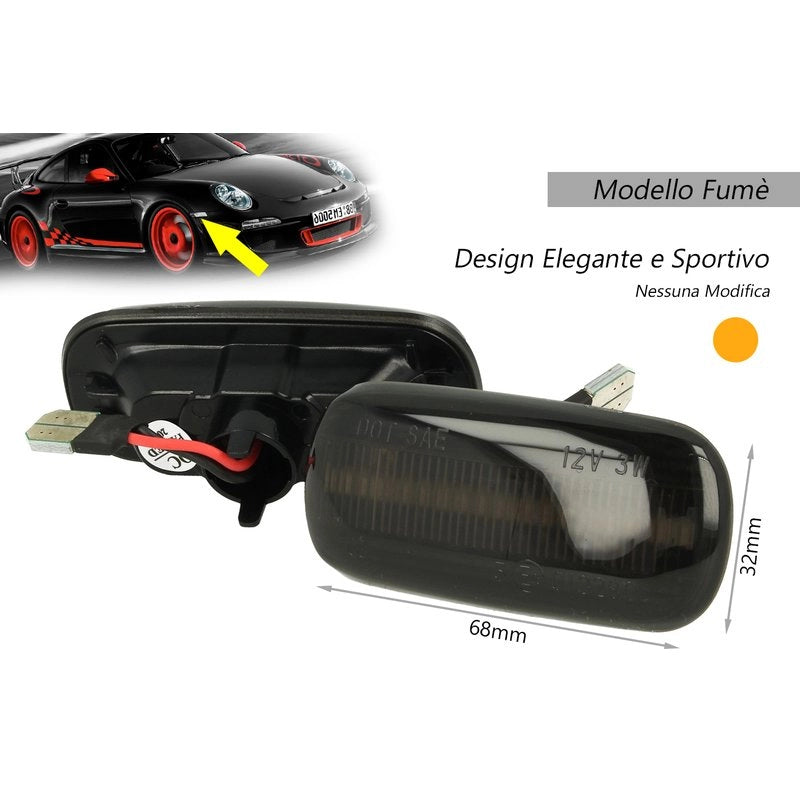 Kit Freccia Laterale a Led Side Marker Dinamica Lente Fume Audi  A3 S3 A4 S4 RS4 A6 S6 RS6 OEM 8E0949127