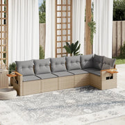Set Divano da Giardino 6 pz con Cuscini Beige in Polyrattan 3226829