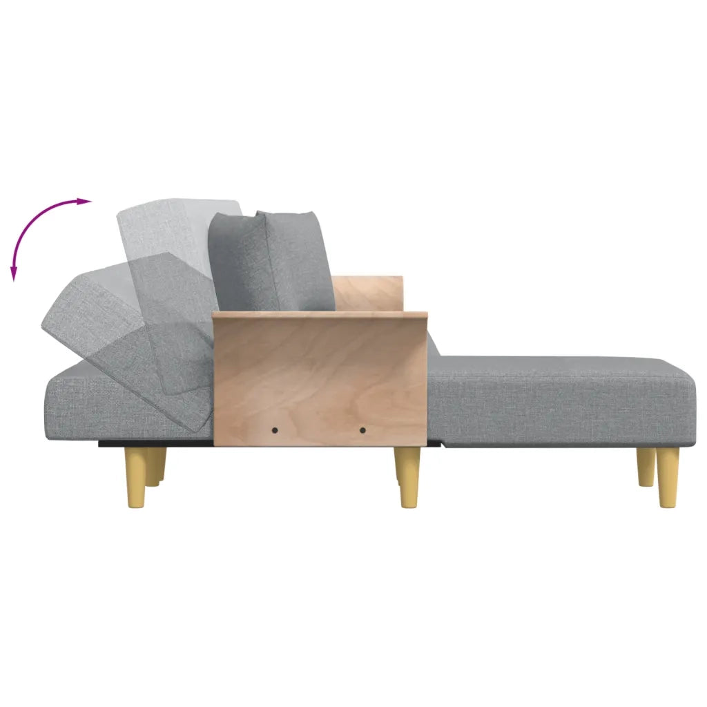 Divano Letto a L Grigio Chiaro 279x140x70 cm in Tessuto 3157211