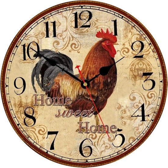 Cassettone da Parete con Orologio a Batterie, Numeri Arabi, Stile Vintage per Casa/Ufficio/Scolastico, 20 cm