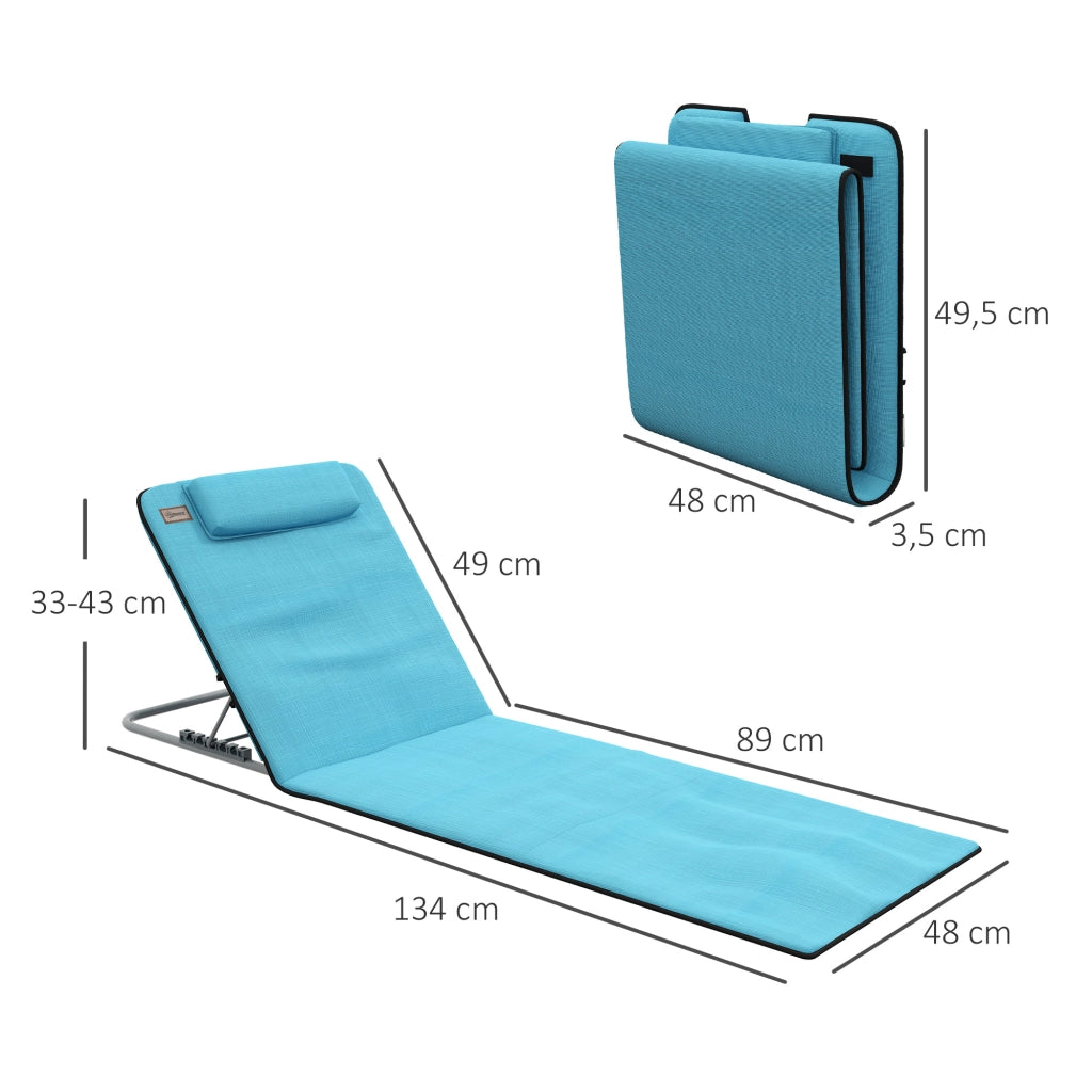 Divano 2 posti reclinabile ¨C zephmum ¨C 134x48x33-43 cm blu