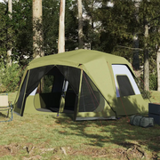Tenda Campeggio 10 Persone Verde Rilascio Rapido Impermeabile 94290