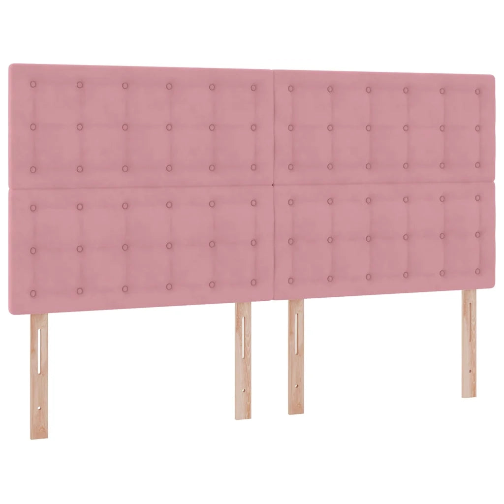 Letto con strisce LED con testiera Rosa 200 x 200 cm Velluto 3372916