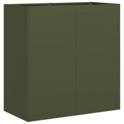 Fioriera | Cassetta per fiori | Vaso Verde Oliva 80x40x80 cm in Acciaio Laminato a Freddo