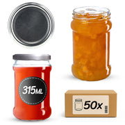 Barattoli per conserve KADAX Seno 315 ml 50 pezzi 66 mm + coperchi argento