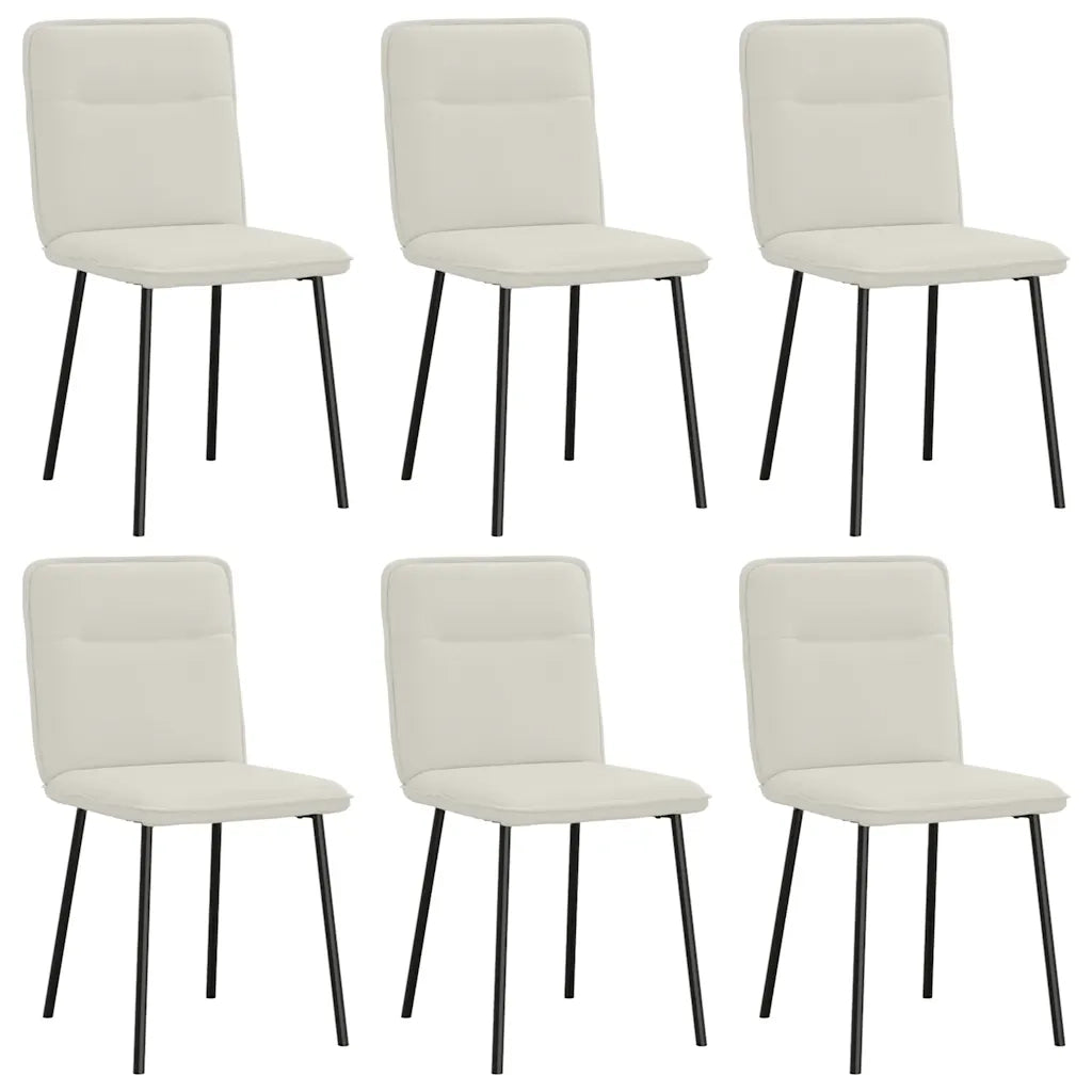 Sedie da Pranzo 6 pz Crema in Velluto 3315588