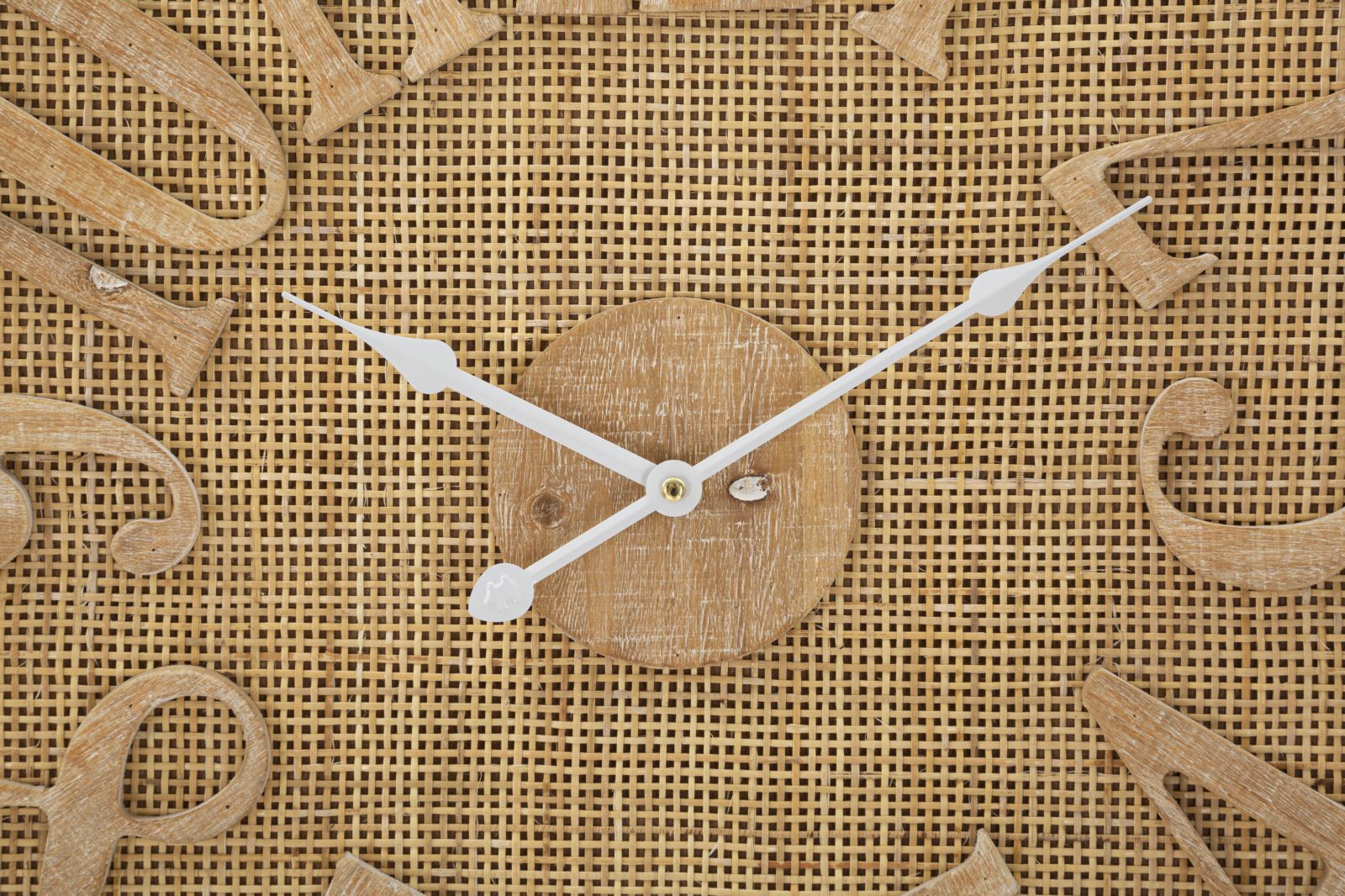 Orologio da Muro Boho Ø 60x4,5 cm in Rattan