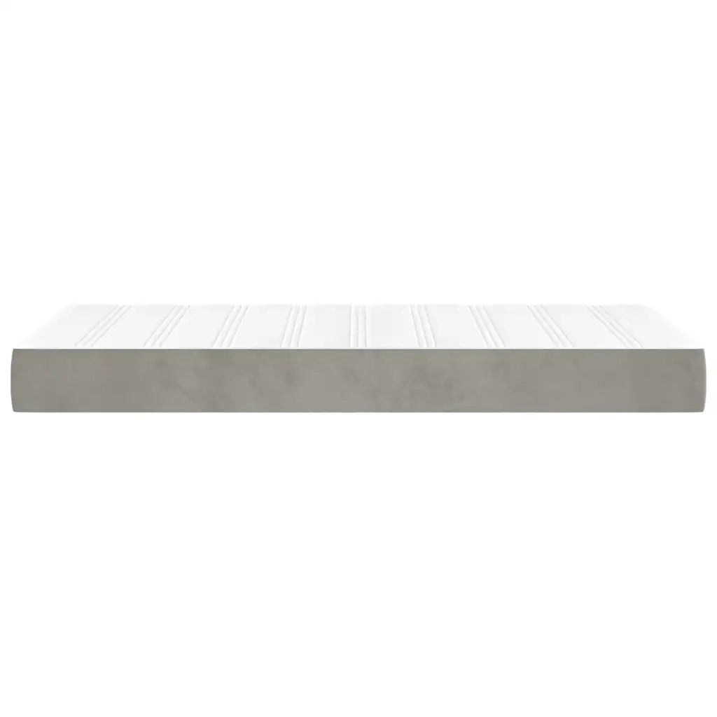 Materasso a Molle Insacchettate Rigidità Media Grigio Chiaro 80x220x20 cm in Velluto 4016594