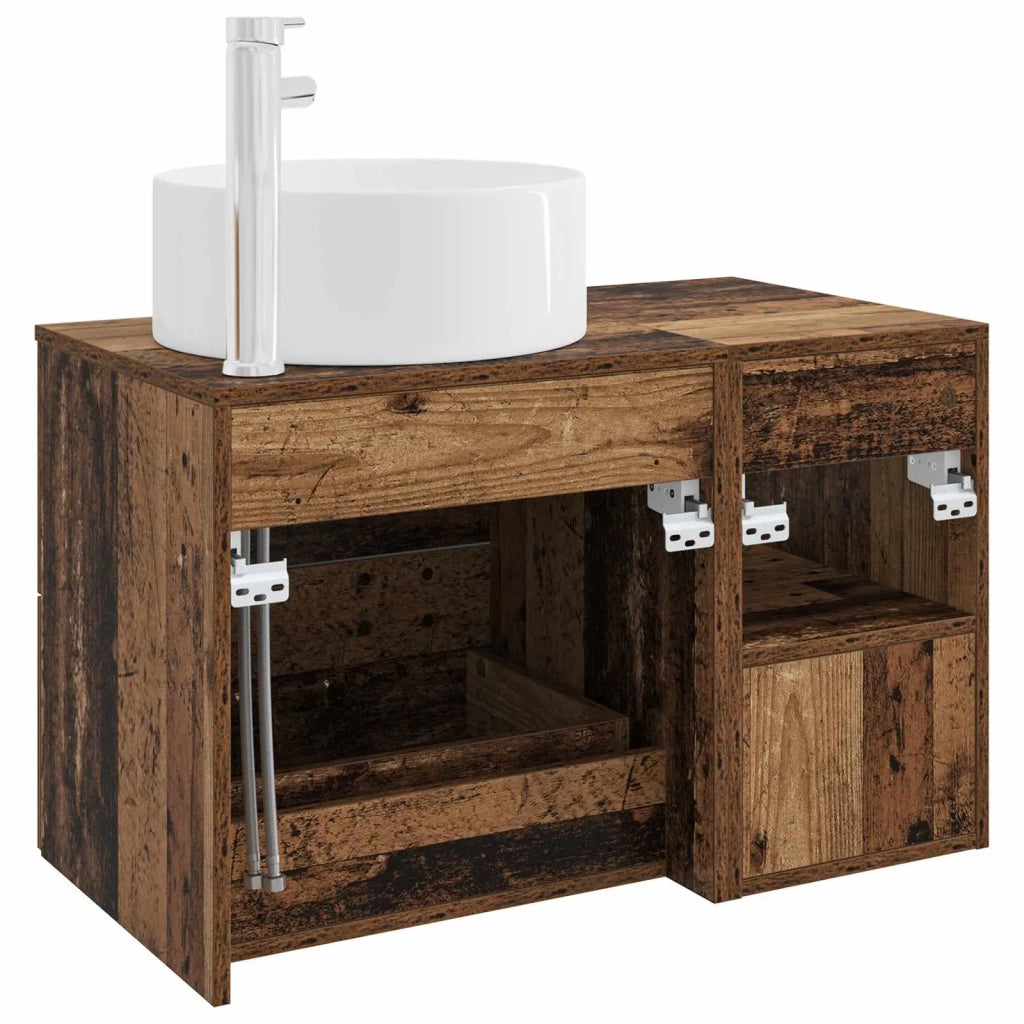 Set di mobili per il bagno 2 pz Legno antico 3403934