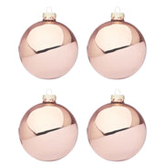 Palline di Natale in Vetro Rosa Lucido Addobbi Albero Diametro: 100 mm