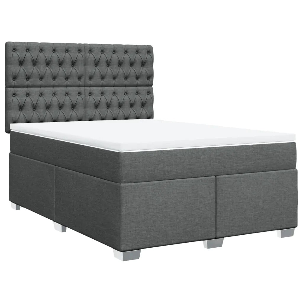 Giroletto a Molle con Materasso Grigio Scuro 160x200 cm Tessuto 3292847