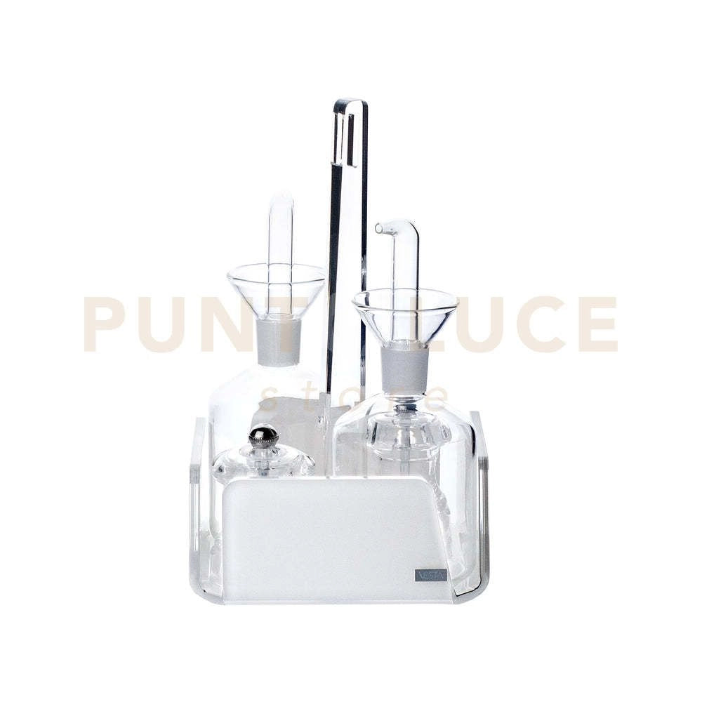 MENAGE CESTINO SET DA TAVOLA ORGANIZER LIKE WATER  IN CRISTALLO ACRILICO BIANCO