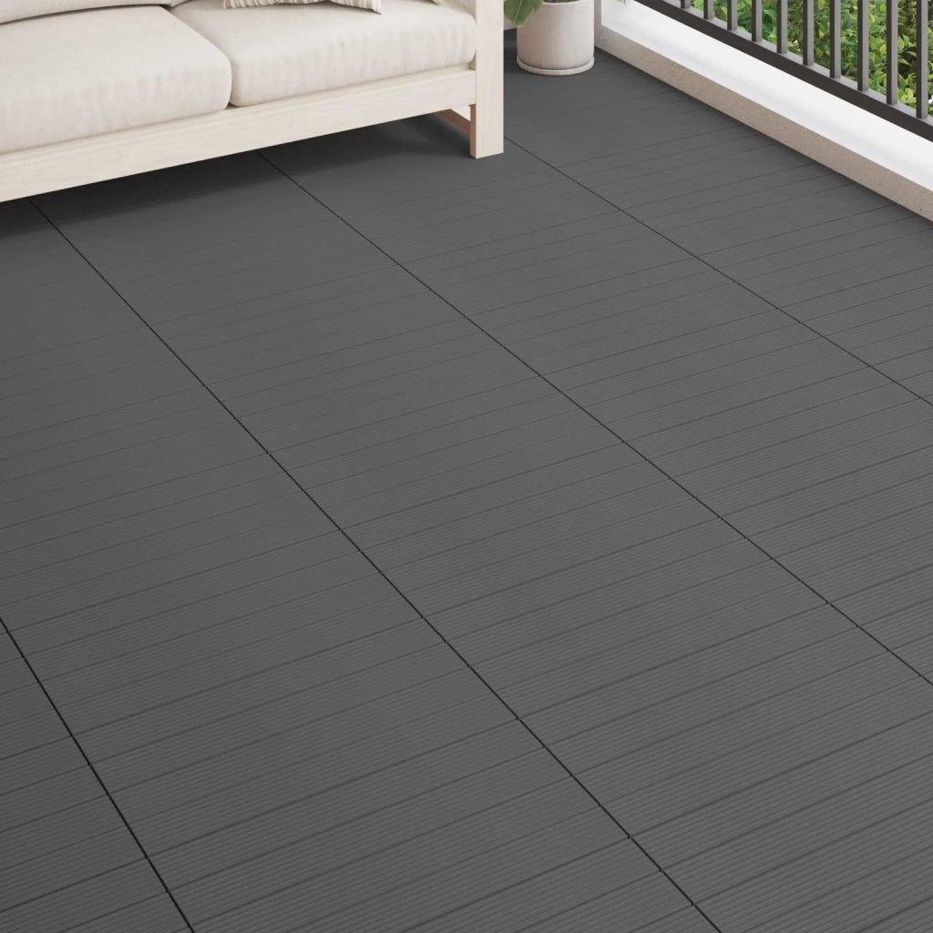Piastrella per Decking 6 pz Grigio 60 x 30 cm WPC CFW2730106