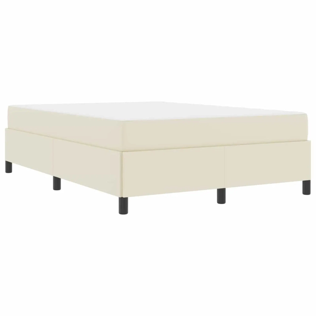 Struttura del letto con materasso Crema 160 x 200 cm Tessuto 3399011