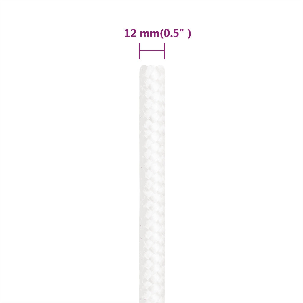 Corda | Fune per barca Completamente Bianca 12 mm 250 m in Polipropilene