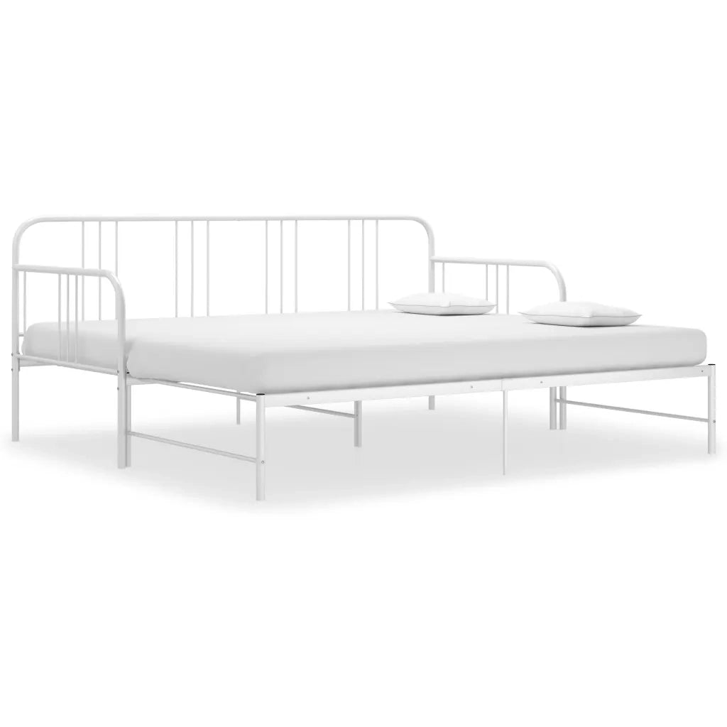 Telaio Divano Letto Estraibile Bianco in Metallo 90x200 cm cod mxl 58382