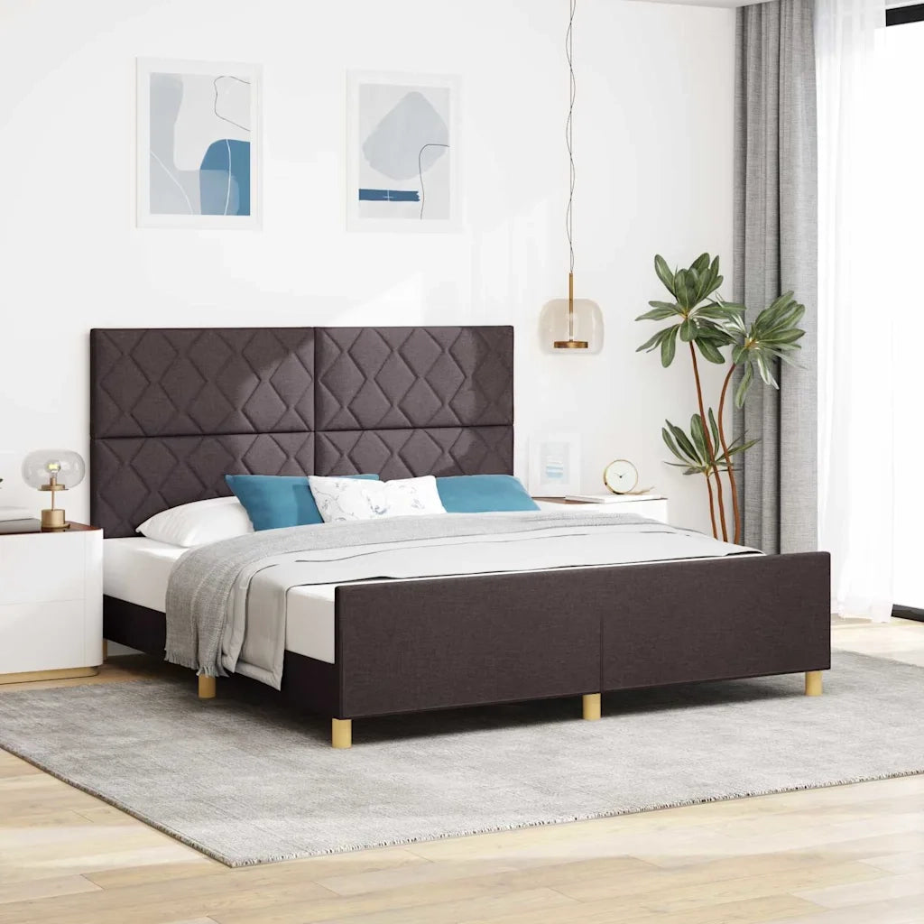 Struttura del letto Marrone scuro 180 x 200 cm Tessuto 3344826