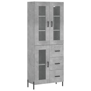 Credenza | Madia | Buffet da pranzo | Armadio da pranzo Grigio Cemento 69,5x34x180 cm in Legno Multistrato
