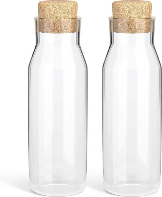 Caraffe di vetro 1 litro trasparenti per bevande fredde contenitori riciclabili
