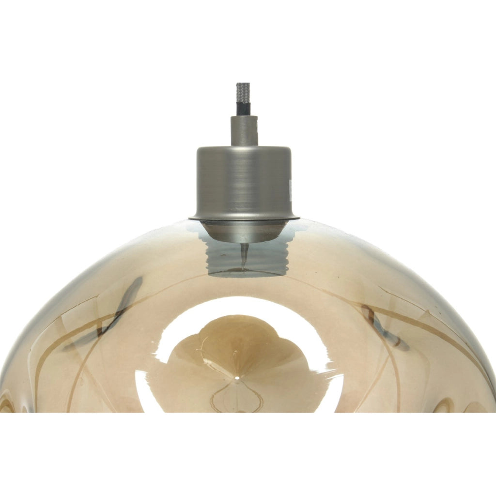 Lampada a sospensione Natalie in vetro grigio e trasparente
