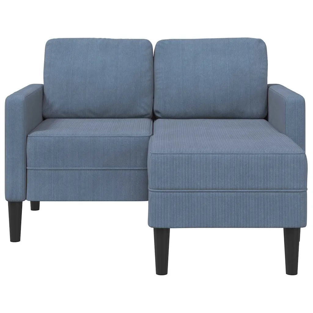 Divano 2 Posti con Chaise longue a L-Sofa 2 Posti con Chaise Blu 125 cm in Lino