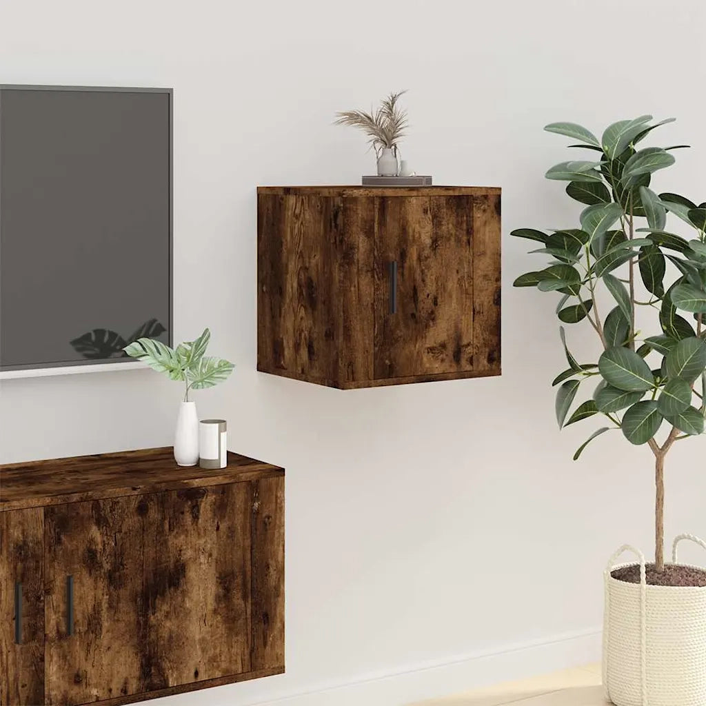 Mobile TV a Parete | Armadietto TV | Mobile Porta TV Rovere Fumo 40x34,5x40 cm