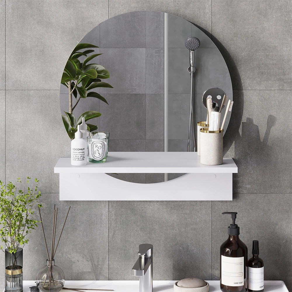 Vicco Specchio bagno Bianco 50 x 54.5 cm con ripiano