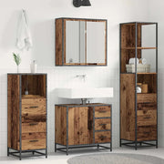 Set di mobili per il bagno con cassetto 4 pcs Legno vecchio 3402329