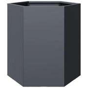 Fioriera/aiuola esagonale per piante fiori terrazza giardino 46 ​​x 40 x 45 cm acciaio antracite 02_0038642