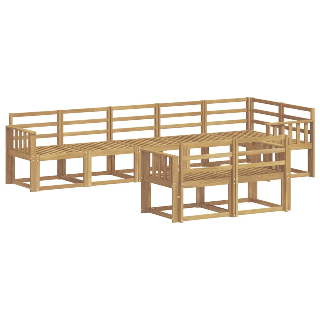 Set di divani da esterno 8 pcs Bianco Legno di Acacia Massello 3387798