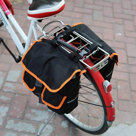 Sella posteriore impermeabile - Porta bicicletta doppia - Porta bicicletta con manico - Borsa per bicicletta - Sostenibile - Ideale per lunghe distanze