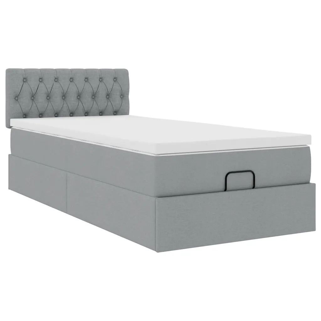 Struttura Letto Pouf con Materasso 80x200 cm in Tessuto 3311497