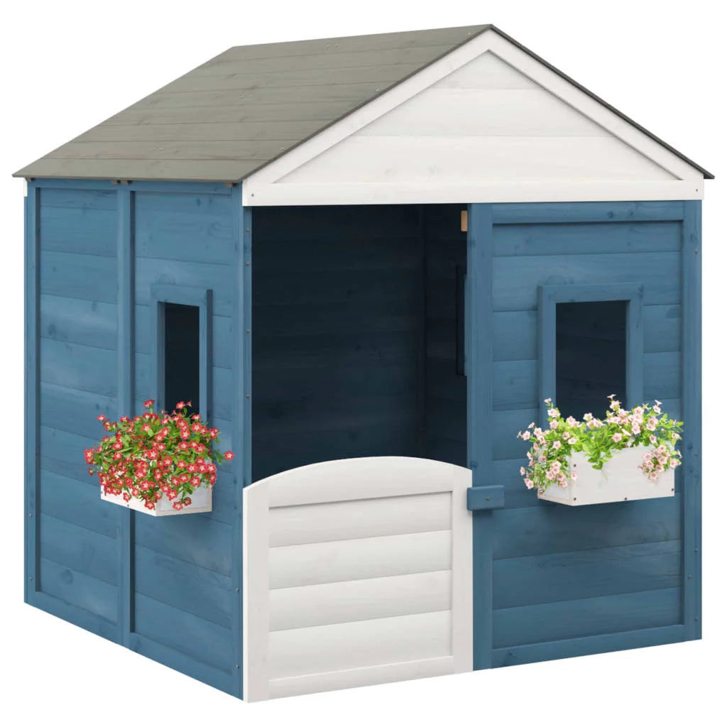 Casetta con porta chiudibile a chiave/fiori 125 x 120 x 132 cm in legno massello di abete 02_0005112