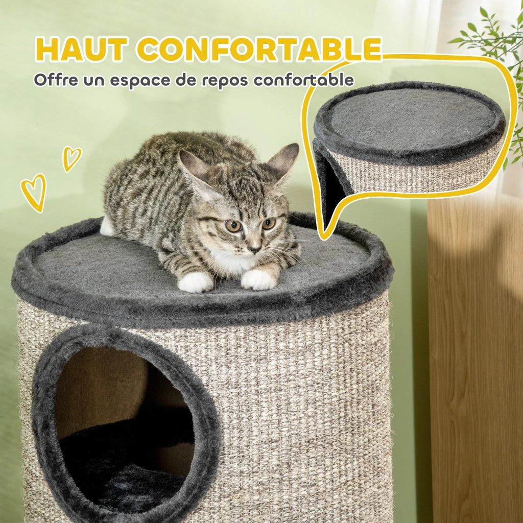 Tunnel Graffiatoio per Gatti ¨C zephmum ¨C Grigio Chiaro ?38x70cm