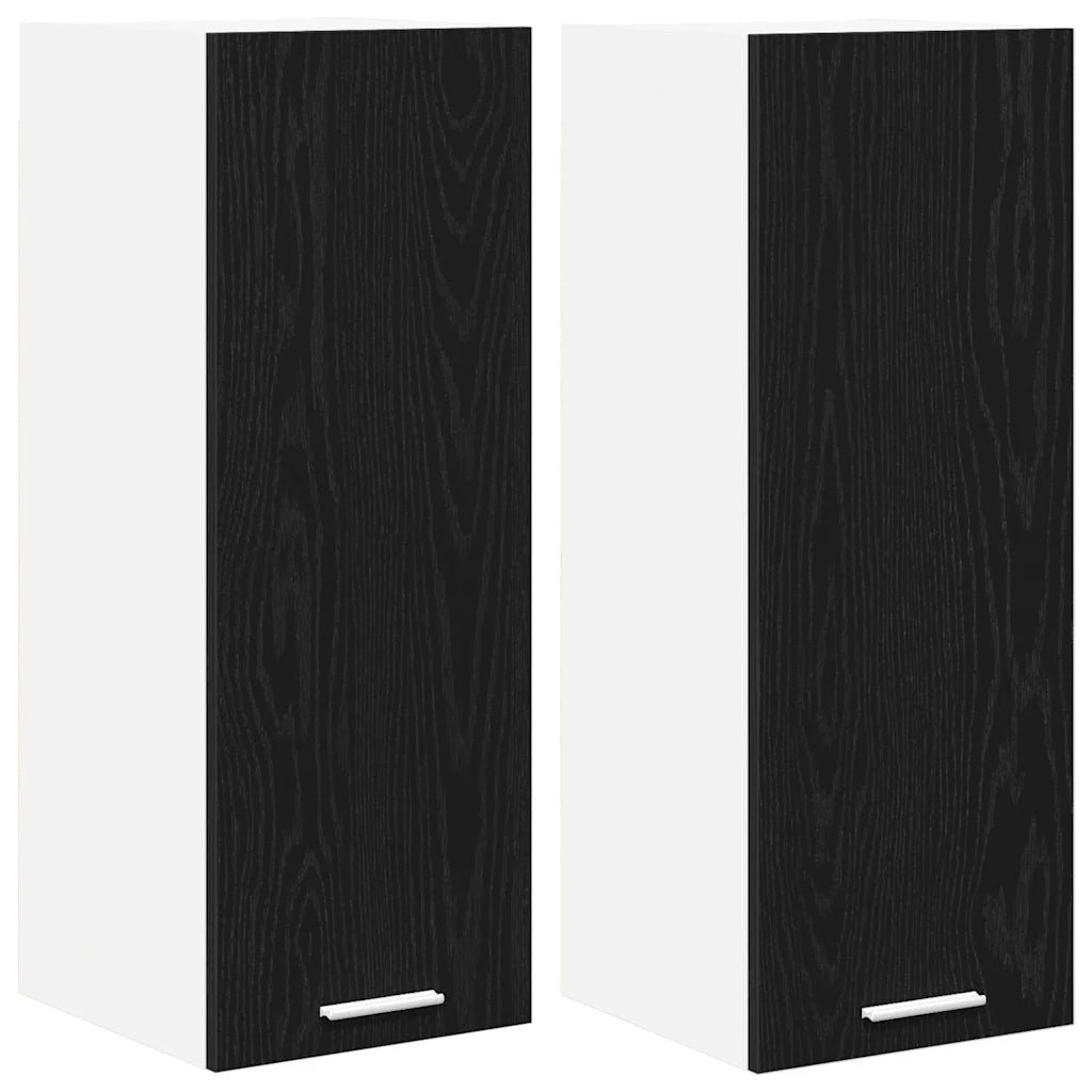 Armadio pensile 2 pcs Rovere Nero e Bianco 30 x 31 x 80 cm 884245