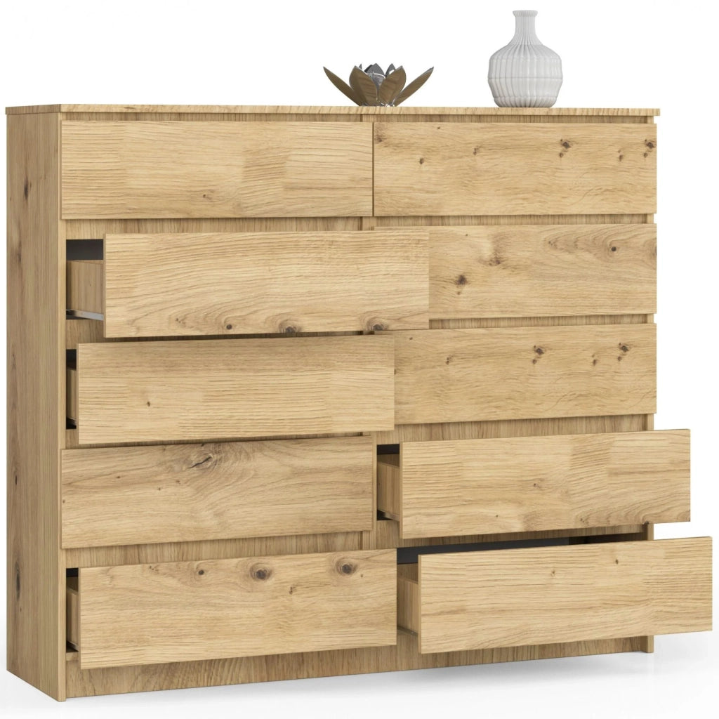 Cassettiera AKORD K140 Quercia Artisan 138 cm 10 cassetti 138x40x121 cm