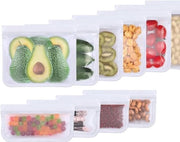 Zaketti di Silicone Reutilizzabili per Conservazione a Casa e in Viaggio - Frutta Verdura Carne Panino - Cucina Viaggi - Eterno - Ecocompatibile - Set da 11