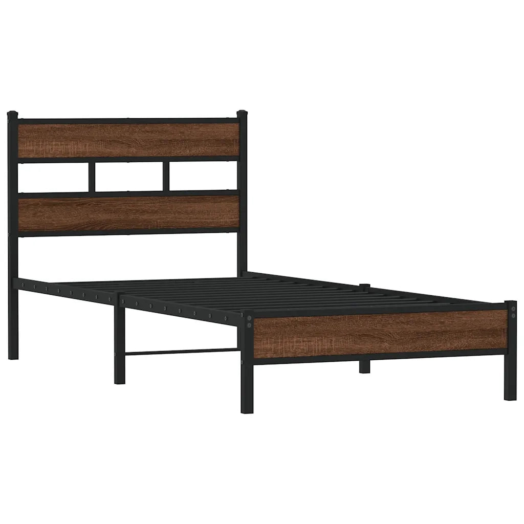 vidaXL Giroletto senza Materasso Rovere Marrone 107x200 cm Truciolato
