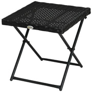 Tavolino da Balcone Pieghevole ¨C MINIMAL ¨C Polyrattan, Acciaio, Nero, 40x40x40 cm