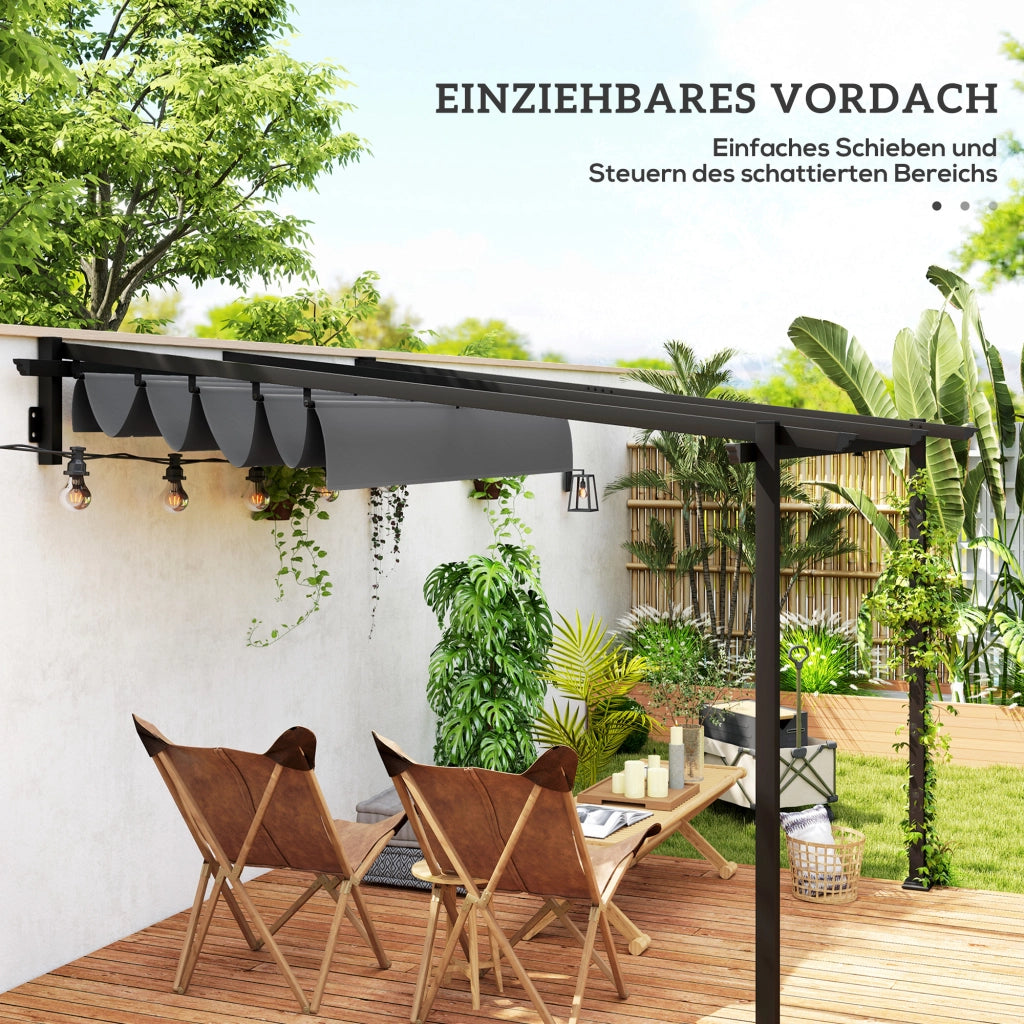 Pergola 3x3 m ¨C zephmum ¨C per giardino terrazza colore grigio scuro
